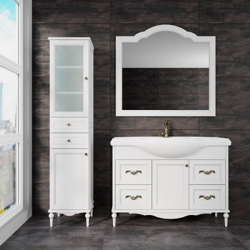 Комплект мебели для ванной ValenHouse Астер 120 АК120_ББ Белый ручки Бронза фото 4
