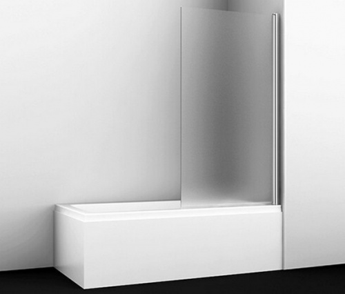 Шторка на ванну WasserKRAFT Berkel 80x140 48P01-80RM профиль Серебристый стекло матовое фото 2