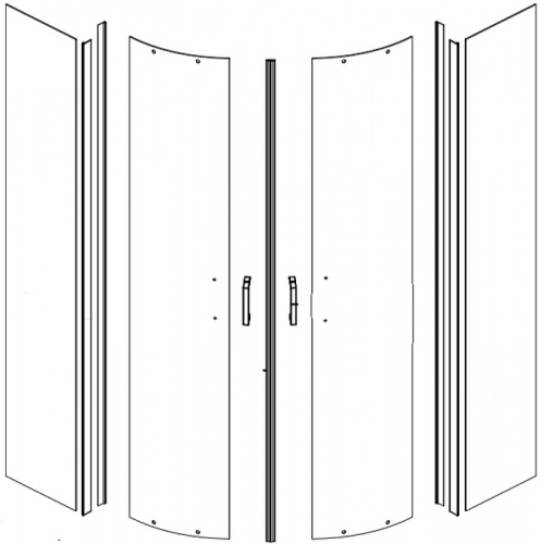 Душевая дверь для кабины Aquanet Passion EVO 258800 Стекло прозрачное фото 2