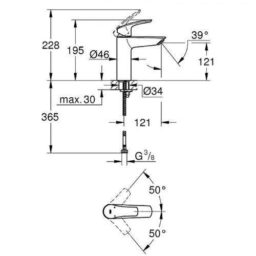 Смеситель для раковины Grohe Eurosmart 23324003 Хром фото 4