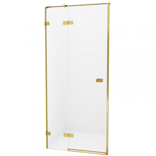 Душевая дверь New Trendy Avexa Gold 110 L EXK-1720 профиль Брашированное золото стекло прозрачное