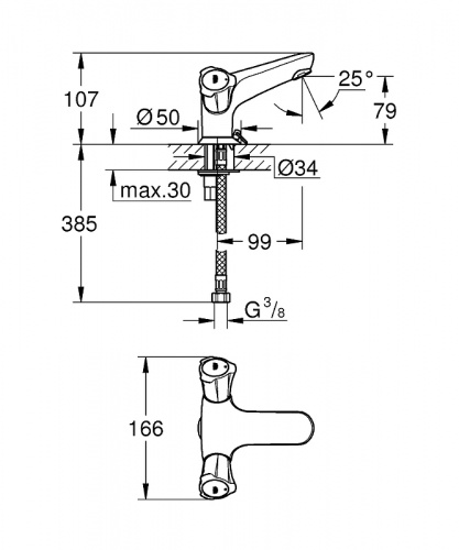 Смеситель для раковины Grohe Costa L 21100001 Хром фото 2