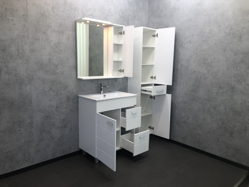Зеркало со шкафом Comforty Модена М-75 00-00001640 с подсветкой Белое матовое фото 8