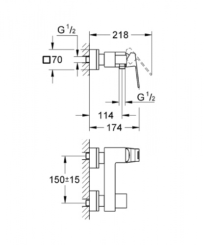 Смеситель для душа Grohe Eurocube 23145000 Хром фото 3