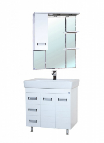 Зеркало со шкафом Bellezza Сиена 80 L 4613913002014 с подсветкой Белое фото 2