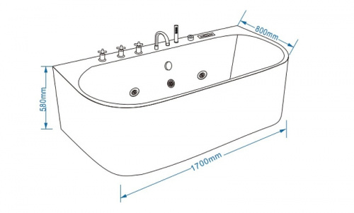 Акриловая ванна Grossman GR-17075 170х80 с гидромассажем фото 7