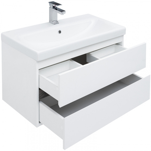 Комплект мебели для ванной Aquanet Беркли 80 258909 подвесной Белый Дуб рошелье фото 10