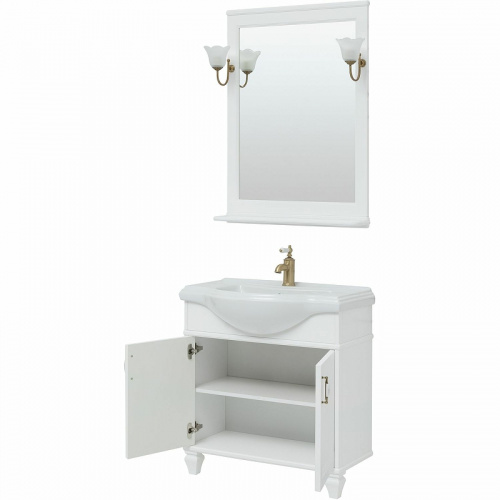 Комплект мебели для ванной Aquanet Валенса New Классик 80 273554 подвесной Белый матовый фото 6
