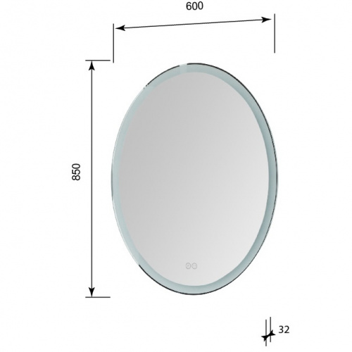 Зеркало Aquanet Комо 60 249357 с подсветкой с сенсорным выключаталем и функцией антизапотевания фото 3