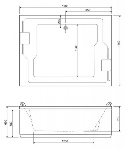 Торцевая панель для ванны Cezares PLANE_DUO-145-SP-R Белая фото 3