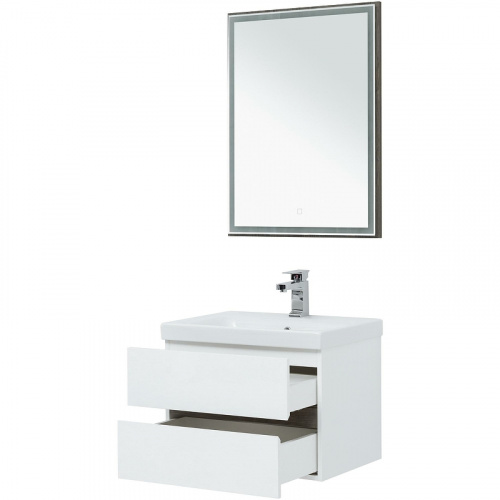 Комплект мебели для ванной Aquanet Беркли 60 258906 подвесной Белый Дуб рошелье фото 4