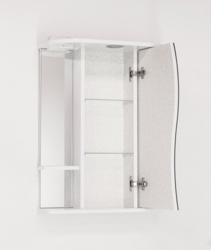 Зеркальный шкаф Style Line Эко волна Лорена 55 С с подсветкой Белый глянец фото 8