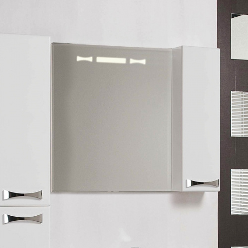 Зеркало со шкафом Акватон Диор 80 R 1A168002DR01R с подсветкой Белое фото 2