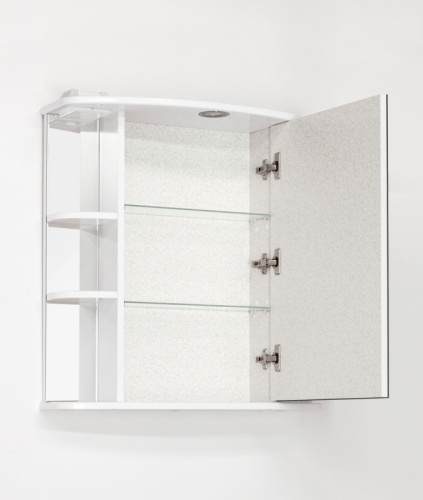 Зеркальный шкаф Style Line Эко стандарт Лира 70 С с подсветкой Белый глянец фото 8
