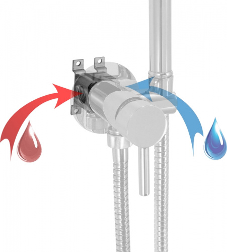 Гигиенический душ со смесителем Giulini Futuro RU-GIU.FSH25 шланг из металла Хром фото 4