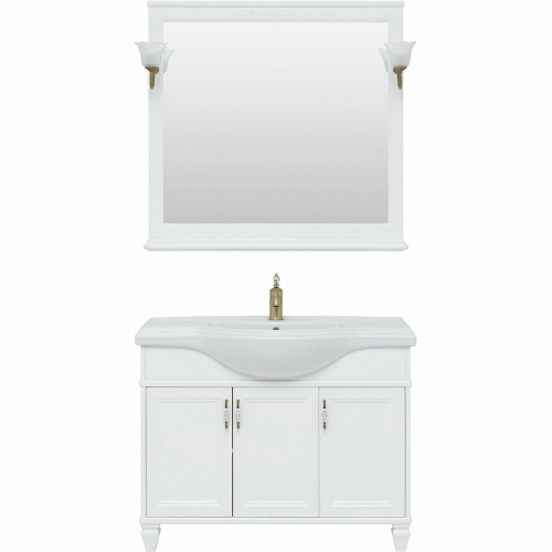 Комплект мебели для ванной Aquanet Валенса New Классик 105 273551 подвесной Белый матовый фото 3