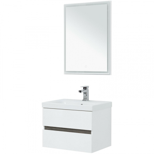 Комплект мебели для ванной Aquanet Беркли 60 258905 подвесной Белый Дуб рошелье фото 2