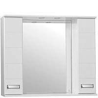 Зеркало со шкафом Style Line Ирис 100 С с подсветкой Белый глянец
