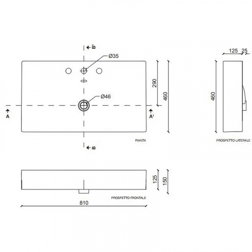 Раковина Cezares Tecla Touch 80 TC05011 Белая глянцевая фото 4