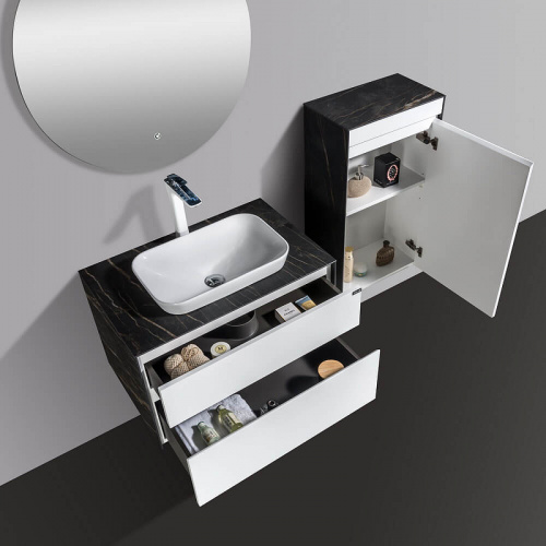 Комплект мебели для ванной Black&White Universe U907.800 подвесной Белый фото 3