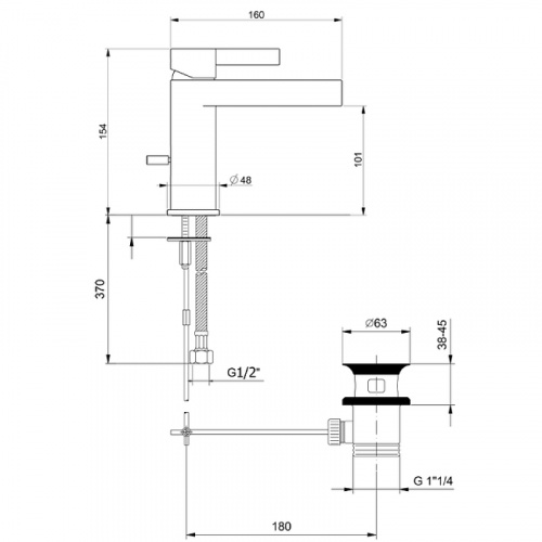 Смеситель для раковины Webert DoReMi DR830102345 Никель фото 2