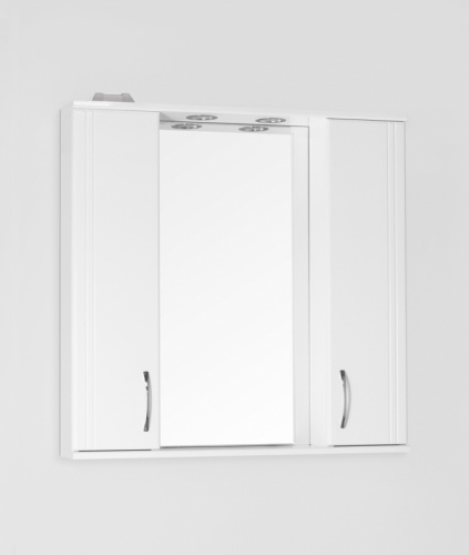 Зеркало со шкафом Style Line Эко стандарт Панда 80 С с подсветкой Белый глянец фото 7