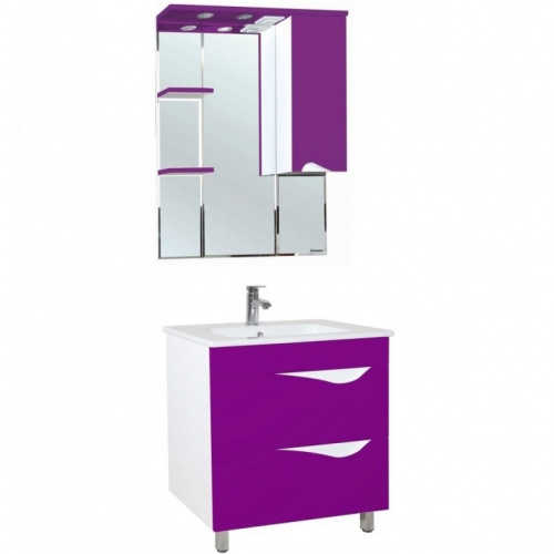 Зеркало со шкафом Bellezza Эйфория 80 R 4619113001413 с подсветкой Фиолетовое фото 2
