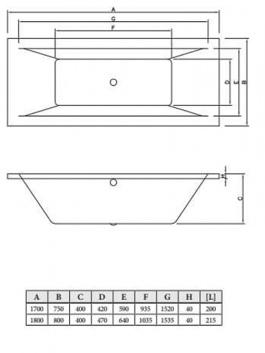 Акриловая ванна C-Bath Poseidon 170x75 CBQ008001 без гидромассажа фото 4