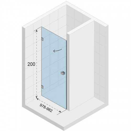 Душевая дверь Riho SZ Scandic NXT X101 98 L GX00032C1 профиль Хром стекло прозрачное фото 2