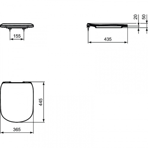 Сиденье для унитаза Ideal Standard Tesi T3527V3 Черное матовое с микролифтом фото 5
