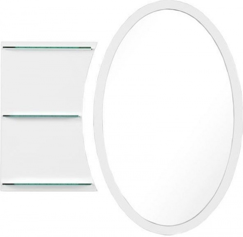Зеркало Aquanet Опера 70 212365 с полкой с подсветкой Белое фото 2