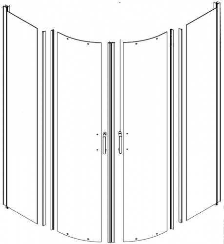 Душевая дверь для кабины Aquanet Passion R №1/4 215020 профиль Серебро стекло прозрачное фото 2