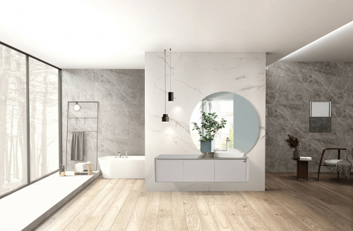 Комплект мебели для ванной Black&White Universe U915.1600 R подвесной Серый фото 14