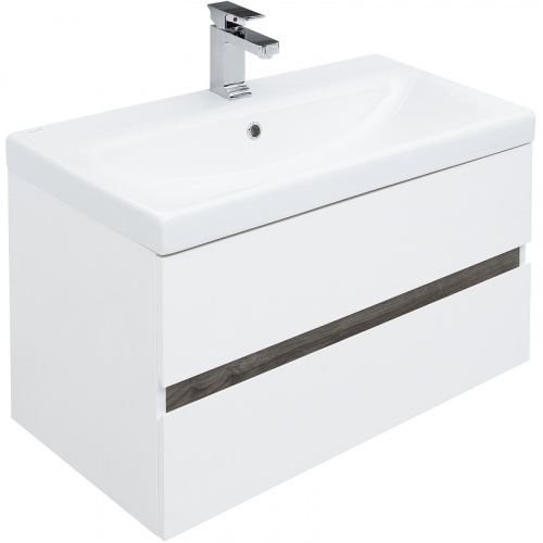 Комплект мебели для ванной Aquanet Беркли 80 258969 подвесной Белый Дуб рошелье фото 7