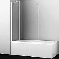 Шторка на ванну WasserKRAFT Leine 110x140 35P02-110W профиль Белый стекло прозрачное