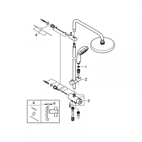 Душевая система Grohe Tempesta New 26452001 Хром фото 3