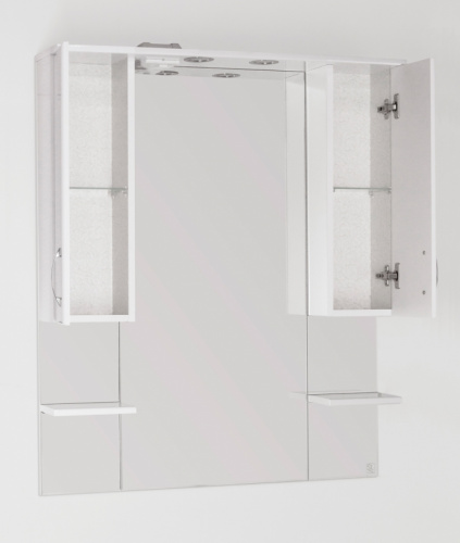 Зеркало со шкафом Style Line Эко стандарт Энигма 90 С с подсветкой Белый глянец фото 8