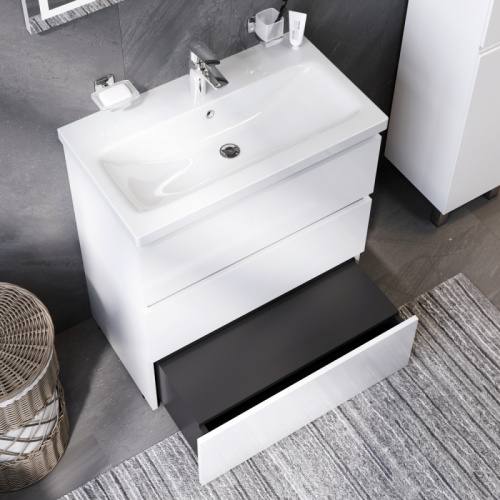 Комплект мебели для ванной AM.PM Gem S 75 BK91GF Белый со смесителем для раковины и аксессуарами фото 4