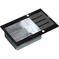 Кухонная мойка ZorG Glass GL-7851-BLACK Черный / Хром