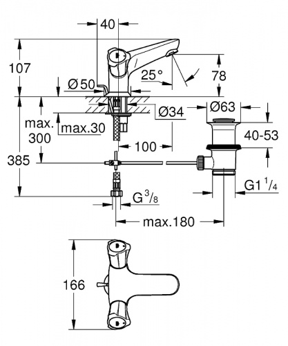 Смеситель для раковины Grohe Costa L 21390001 Хром фото 2