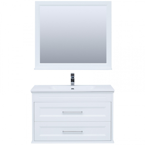 Комплект мебели для ванной Aquanet Бостон M 100 258284 подвесной Белый матовый фото 3