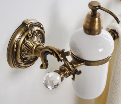 Дозатор для жидкого мыла Art&Max Barocco Crystal AM-1788 Бронза фото 2