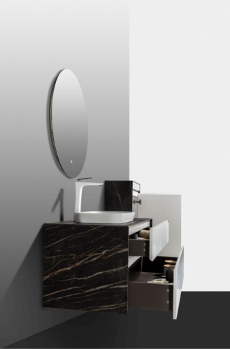 Комплект мебели для ванной Black&White Universe U907.1200 подвесной Белый фото 6