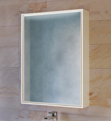 Зеркальный шкаф Raval Frame 60 с подсветкой Белый фото 4
