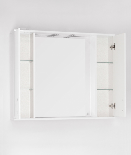 Зеркало со шкафом Style Line Эко стандарт Панда 100 С с подсветкой Белый глянец фото 8