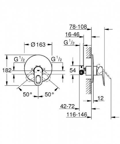 Смеситель для душа Grohe BauLoop 29080000 Хром фото 3