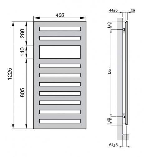 Водяной полотенцесушитель Zehnder Metropolitan Spa MET-120-040 Белый фото 2