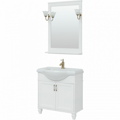 Комплект мебели для ванной Aquanet Валенса New Классик 80 273554 подвесной Белый матовый фото 5