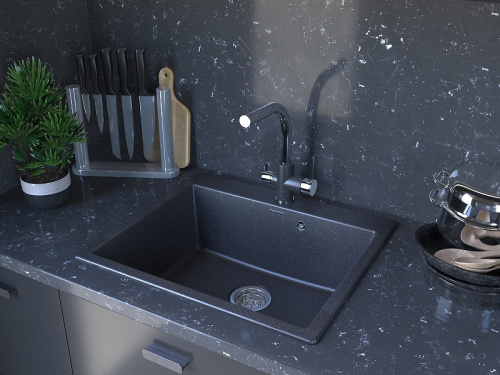 Кухонная мойка Paulmark Kante 60 PM106052-GRM Серый металлик фото 3