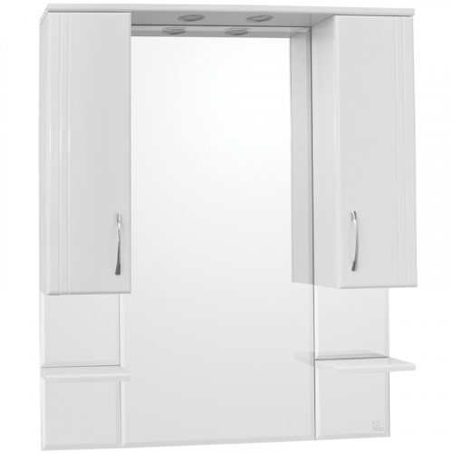Зеркало со шкафом Style Line Эко стандарт Энигма 90 С с подсветкой Белый глянец